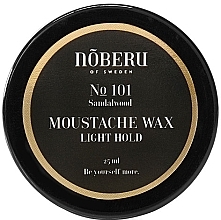 Віск для вусів, легкої фіксації - Noberu Of Sweden №101 Sandalwood  Moustache Wax Light Hold — фото N1