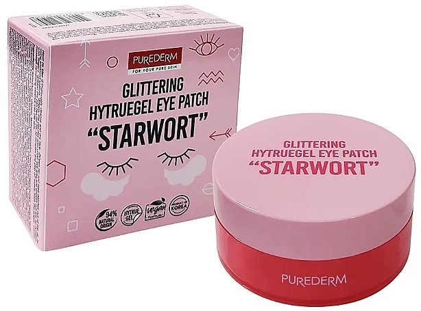 Сверкающие патчи для глаз "Starwort" - Purederm Glittering Hytruegel Eye Patch — фото N1