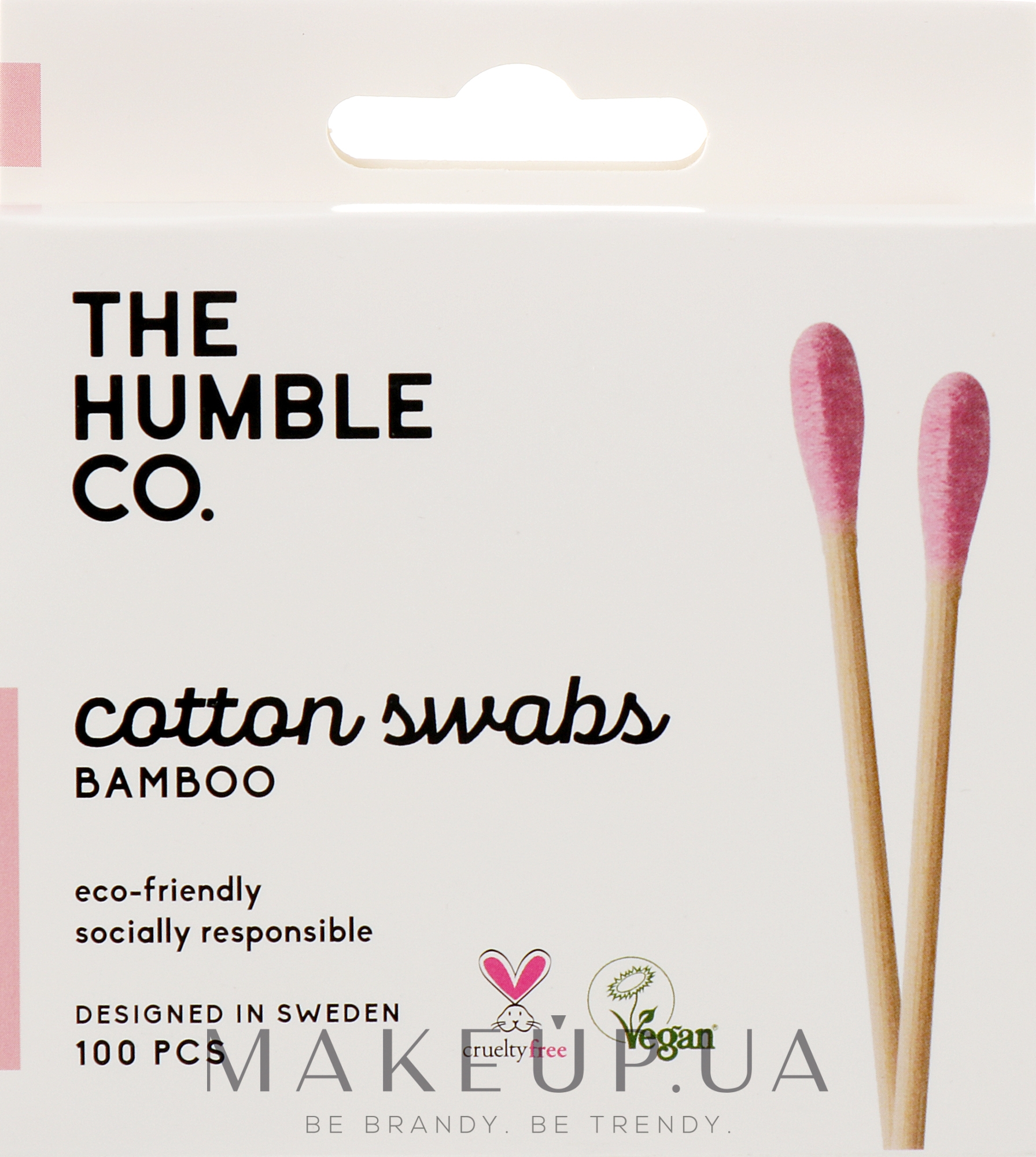 Бамбуковые ватные палочки - The Humble Co. Cotton Swabs Pink — фото 100шт