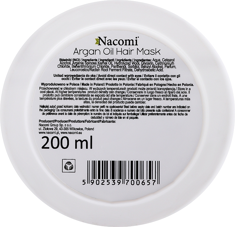 Маска для волос - Nacomi Natural With Moroccan Argan Oil Hair Mask — фото N2
