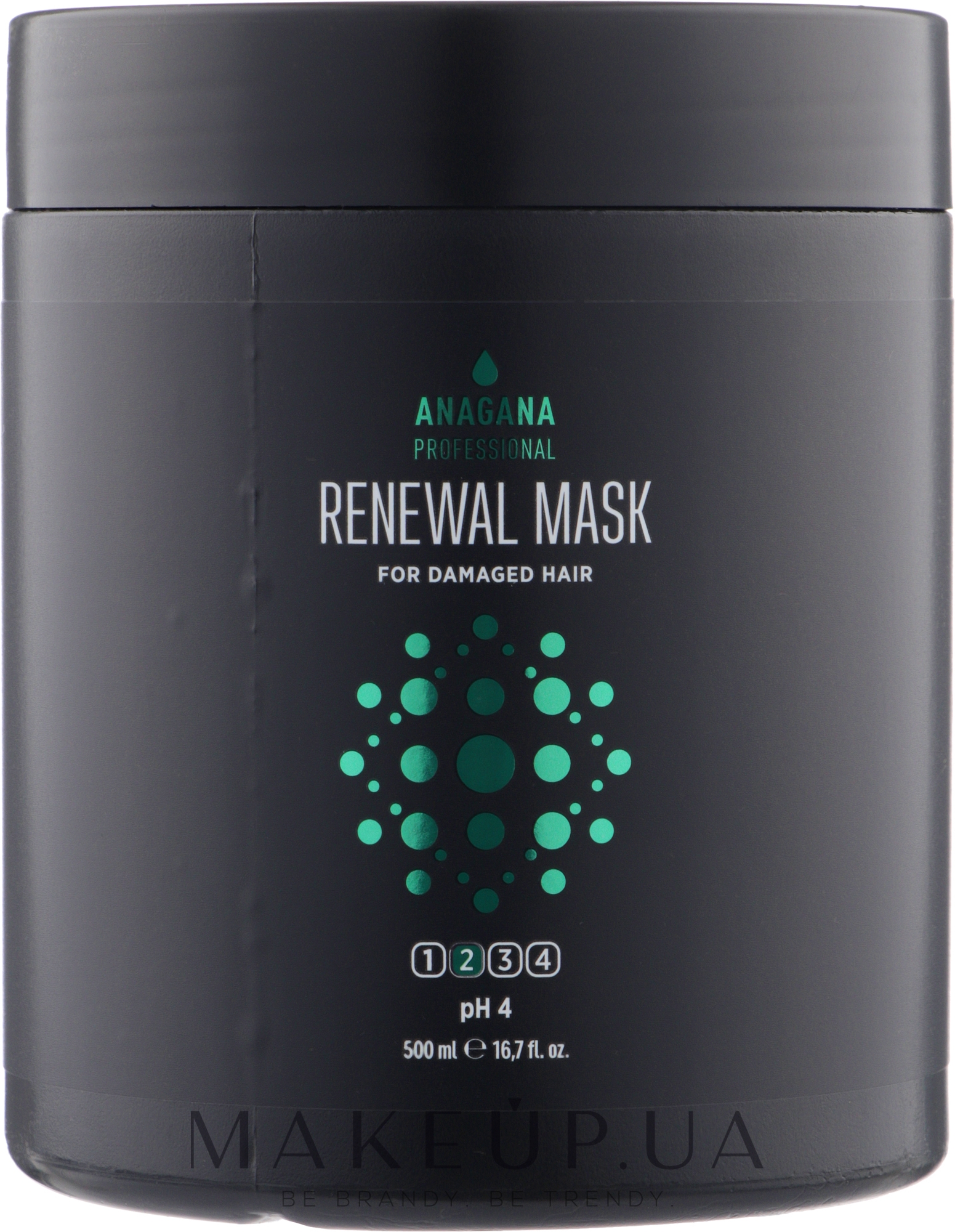 Восстанавливающая маска для поврежденных волос - Anagana Professional Renewal Mask For Damaged Hair 2 pH 4 — фото 500ml