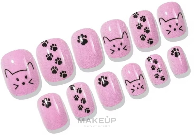 Накладные самоклеящиеся ногти для детей "Коты", 971 - Deni Carte Tipsy Kids  — фото 12шт