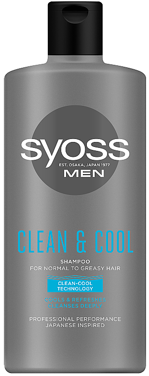 Шампунь с ментолом для нормальных и жирных волос - Syoss Men Cool & Clean Shampoo