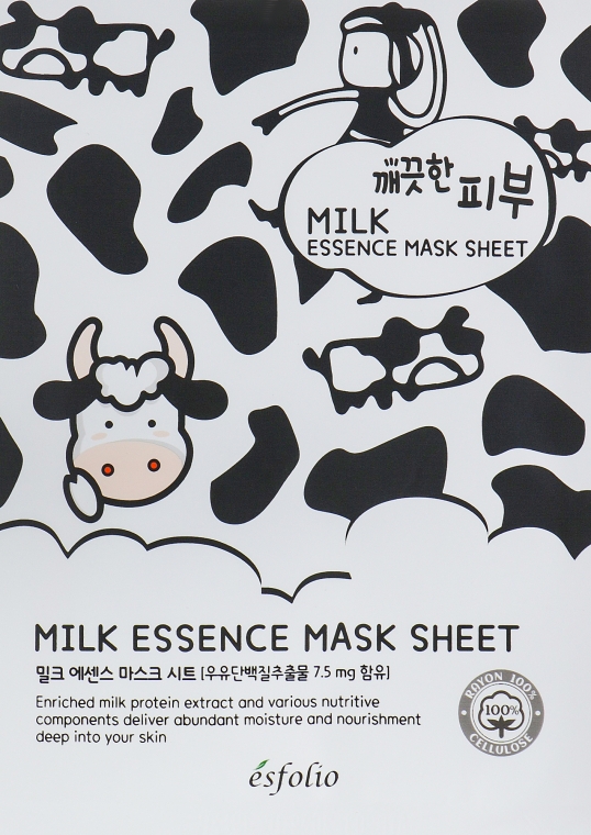 Тканевая маска c молоком - Esfolio Pure Skin Milk Essence Mask Sheet