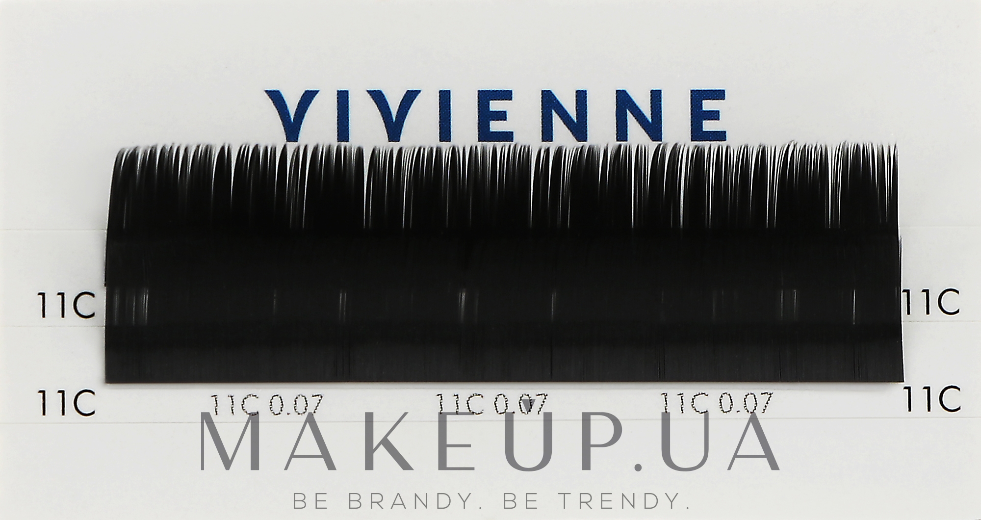 Накладные ресницы "Elite", черные, 2 линии (0,07, C, (11)) - Vivienne — фото 1уп