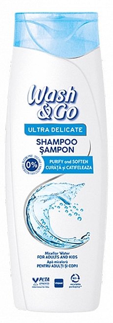 Шампунь на міцелярній воді для всіх типів волосся - Wash&Go Ultra Delicate Shampoo With Micellar Water — фото N2