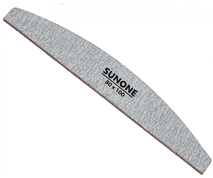 Пилочка для ногтей 80/100, полумесяц, серая, 10 шт. - Sunone Nail File Zebra — фото N1