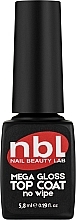 Топ для гель-лака "Мега-блеск" без липкого слоя - Jerden NBL Nail Beauty Lab Mega-Gloss Top Coat No Wipe — фото N1