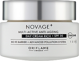 Насичений мультиактивний денний крем для обличчя SPF30 - Oriflame Novage+ Multi-Active Anti-Ageing Day Cream Rich — фото N1