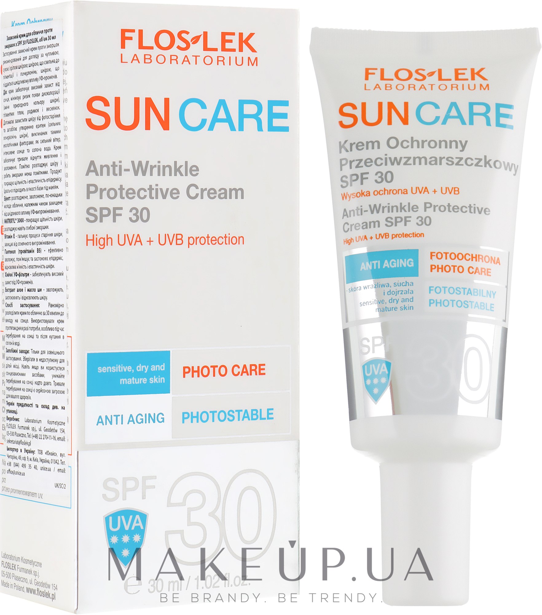 Крем от морщин с SPF 30 - Floslek Anti-Wrinkle Protective Cream SPF 30 — фото 30ml