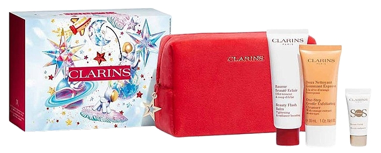 Набор - Clarins Radiance Care Experts Set (primer/10ml + balm/50ml + cleanser/30ml + bag/1pc) — фото N1