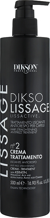 Розгладжувальний відновлювальний крем для волосся №2 - Dikson Diksolissage Lissactive Hair Straightening Treatment Cream — фото N1