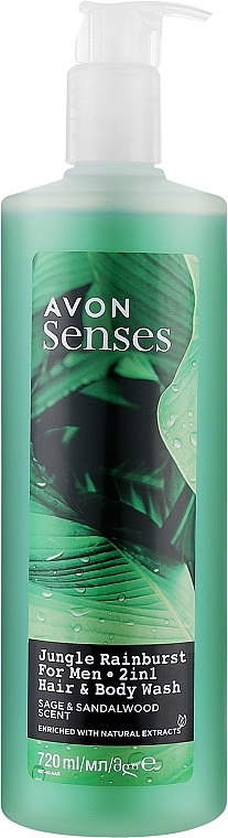Гель для мытья тела и волос "Jungle Rainburst" - Avon Senses — фото N5