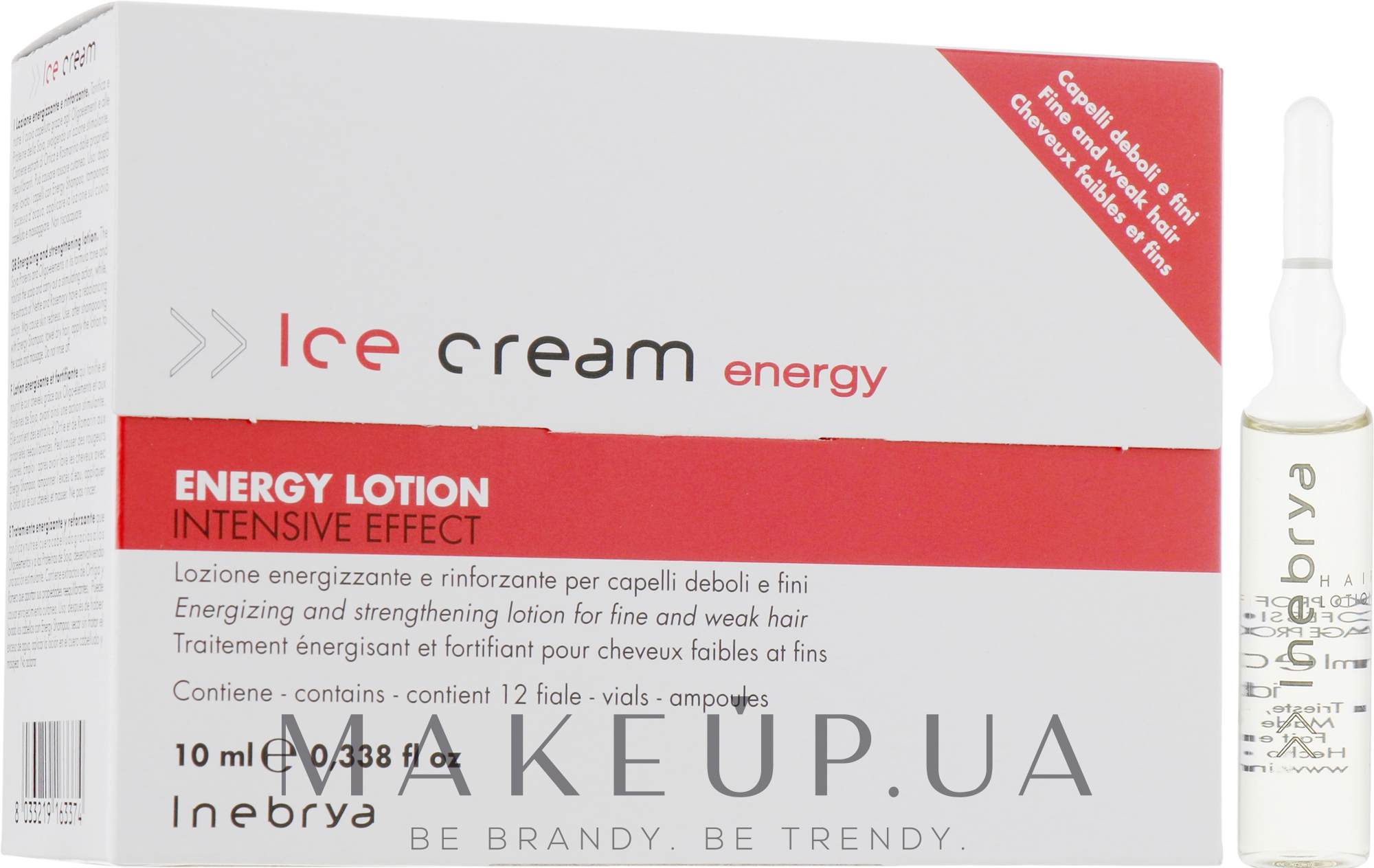 Лосьон против выпадения волос - Inebrya Ice Cream Energy Lotion Intensive Ampoules — фото 12x10ml
