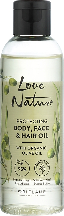 Защитное масло для тела, лица и волос с органической оливой - Oriflame Love Nature Protecing Body Face And Hair Oil — фото N1