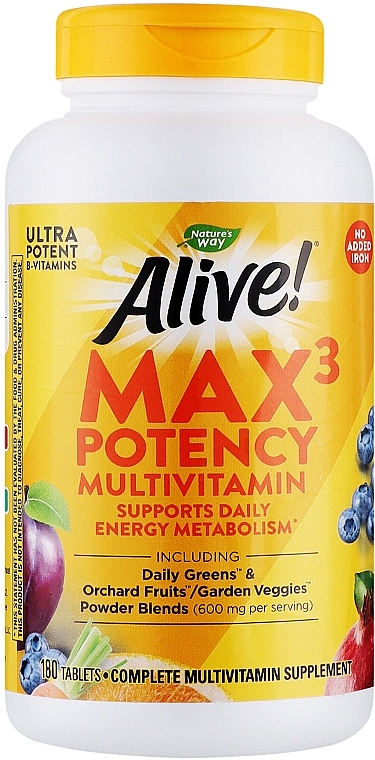 Мультивитамины для мужчин - Nature’s Way Alive! Max3 Potency Men’s Multivitamin — фото N1