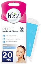 Восковые полоски для депиляции лица для чувствительной кожи - Veet MINIMA Easy Gel Wax Strip — фото N1