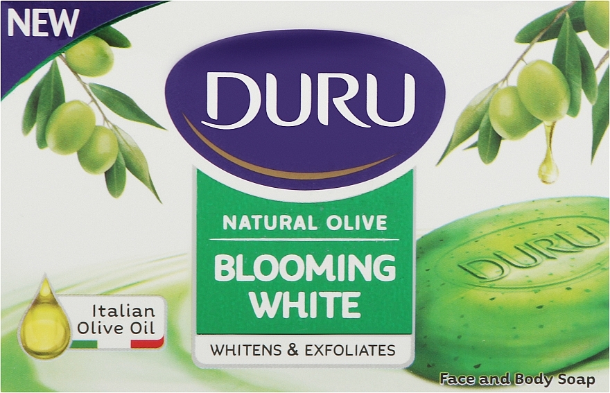 УЦЕНКА Мыло косметическое с оливковым маслом и экстрактом плодов папайи - Duru Natural Olive Blooming White * — фото N1