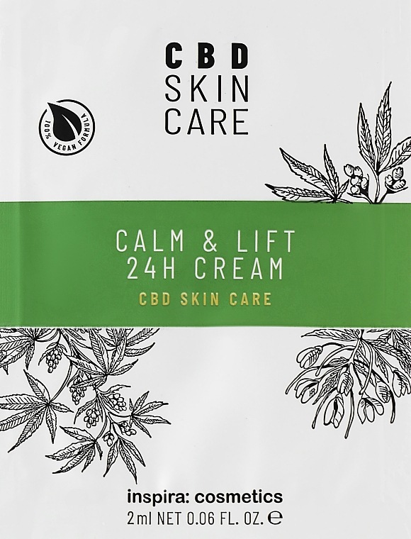 Крем з олією конопель "Заспокоєння і ліфтинг" - Inspira:cosmetics CBD Skin Care Calm&Lift 24H Cream (пробник) — фото N1
