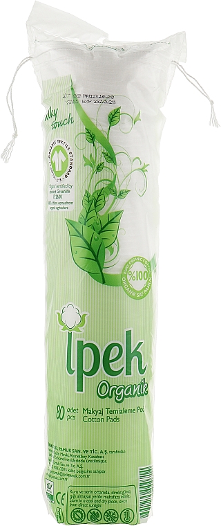 Ватні диски, 80 шт - Ipek Organic