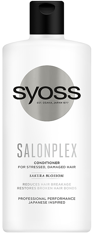 Бальзам для виснаженого і пошкодженого волосся - Syoss Salon Plex Sakura Blossom Conditioner