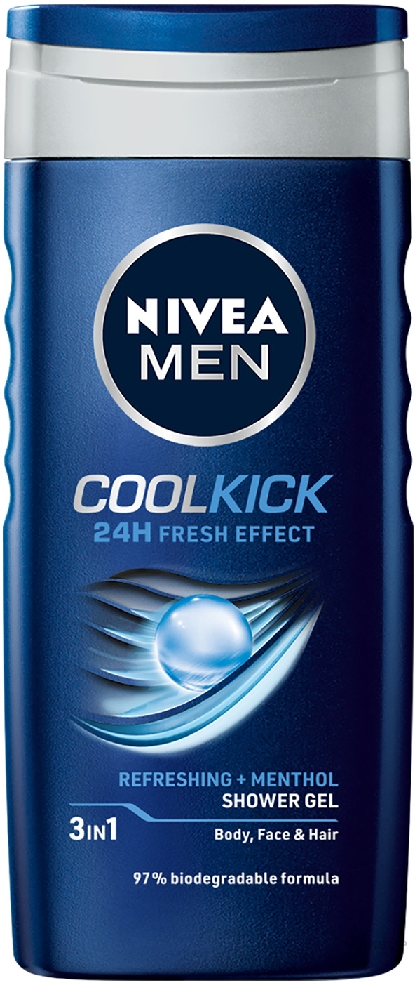 УЦЕНКА Гель для душа 3в1 - NIVEA MEN Cool Kick Shower Gel * — фото 250ml