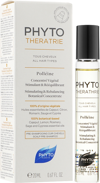 Стимулирующий и восстанавливающий баланс растительный концентрат для волос - Phyto Theratrie Polleine Stimulating & Rebalansing Botanical Concentrate — фото N2