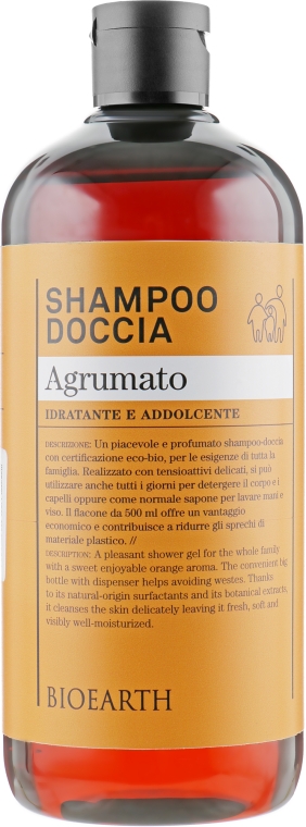 Шампунь и гель для душа 2в1 "Цитрусовый" - Bioearth Citrus Fruits Shampoo & Body Wash