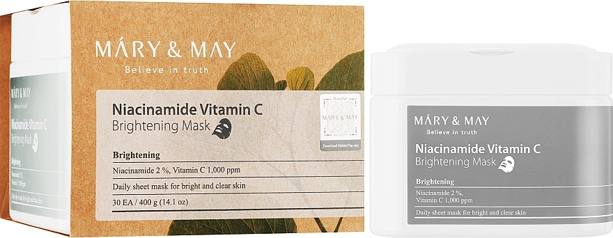 Тканинні маски з ніацинамідом і вітаміном С - Mary & May Niacinamide Vitamin C Brightening Mask — фото N2