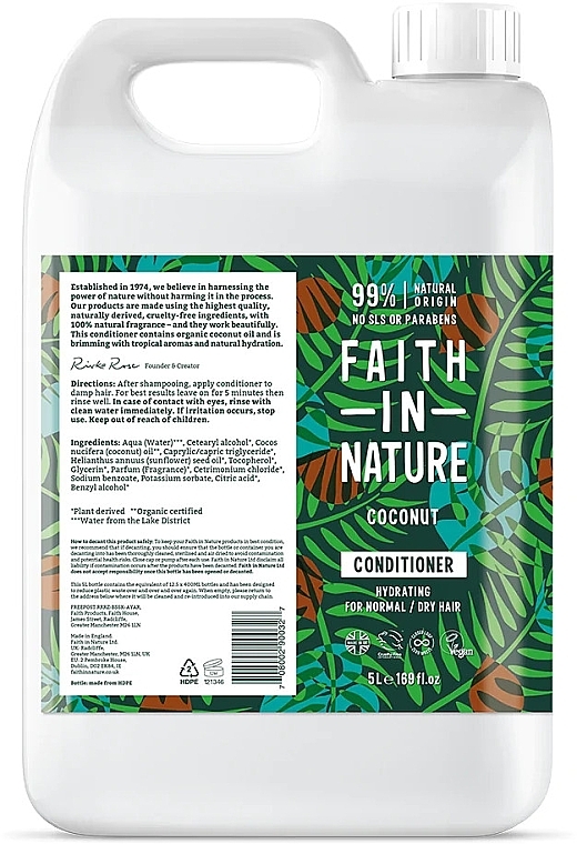 Кондиціонер для нормального та сухого волосся "Кокос" - Faith In Nature Coconut Conditioner Refill (змінний блок) — фото N1