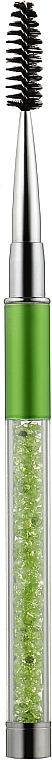 Кисть-ручка с кристаллами для бровей и ресниц изумрудно-зеленая - King Rose — фото N1