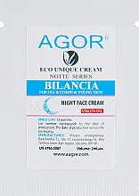 Парфумерія, косметика Крем нічний для жирної та проблемної шкіри - Agor Notte Bilancia Night Face Cream (пробник)