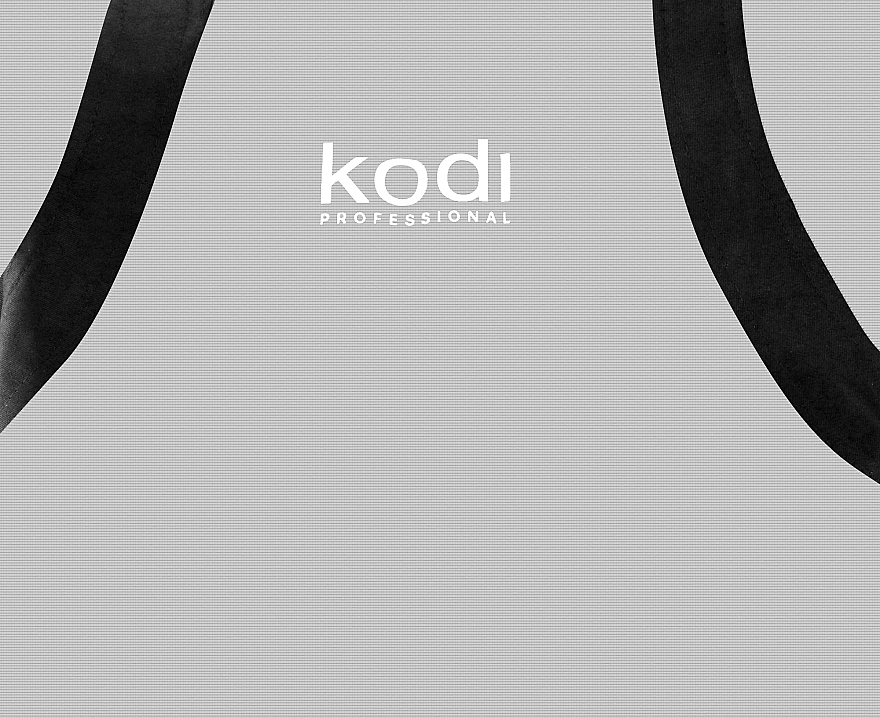 Довгий фартух, сірий з чорними вставками, білий логотип - Kodi Professional — фото N1