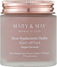 Очищающая маска с экстрактом розы и гиалуроновой кислотой - Mary & May Rose Hyaluronic Hydra Wash Off Pack — фото N3