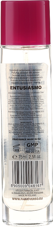 Bi-Es Fabio Verso Entusiasmo - Парфюмированный дезодорант-спрей — фото N2