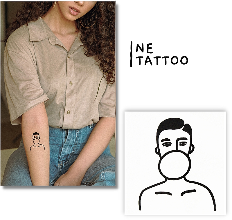 Тимчасове тату "Хлопець з бульбашкою" - Ne Tattoo — фото N1