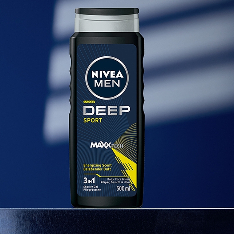 Гель для душу 3 в 1 - Nivea Men Deep Sport MAXXTECH Shower Gel — фото N5