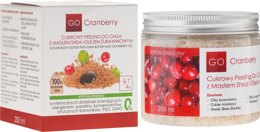 Цукровий скраб для тіла з маслом ши та олією журавлини - GoCranberry — фото N1