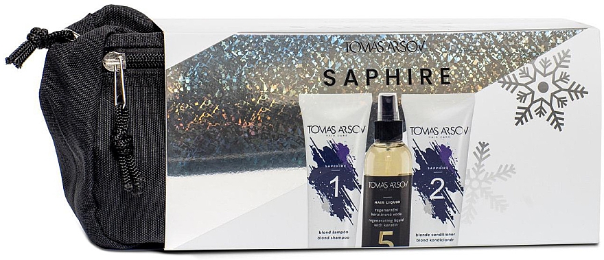 Набор - Tomas Arsov Sapphire Set (shampoo/250ml + cond/250ml + h/keratin/200ml + bag/1pcs) — фото N1