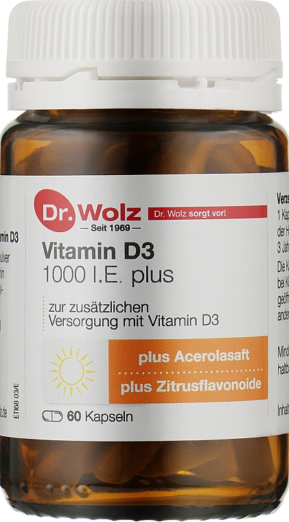Витамин D3 1000 МЕ - Dr.Wolz Vitamin D3 — фото N1