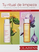 Духи, Парфюмерия, косметика Набор - Clarins Duo Cleansing Normal and Dry Skin (f/milk/200ml + f/lot/200ml)