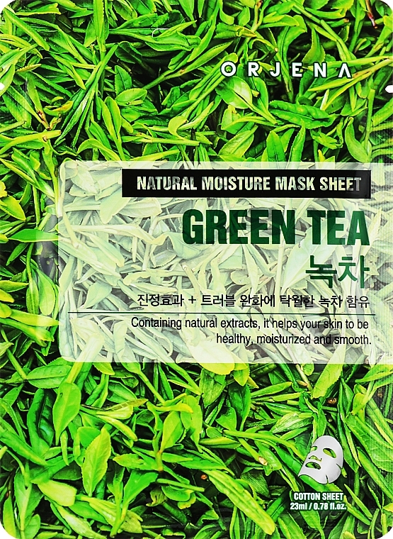 Тканевая маска для лица с экстрактом зеленого чая - Orjena Natural Moisture Mask Sheet Green Tea — фото N1