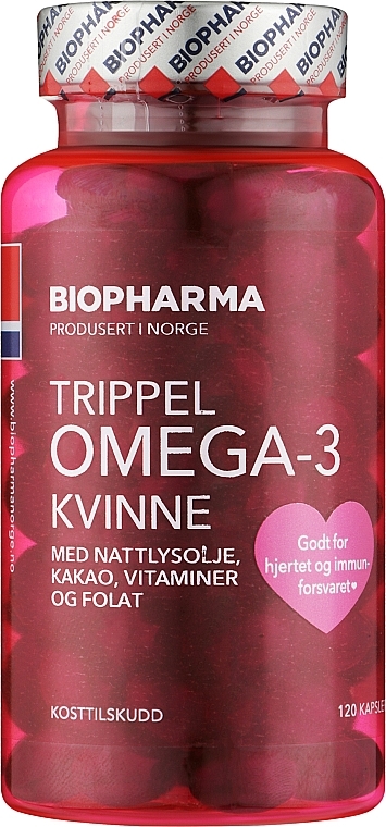Тройная Омега-3 с витаминами для женщин - Biopharma Trippel Omega-3 — фото N1