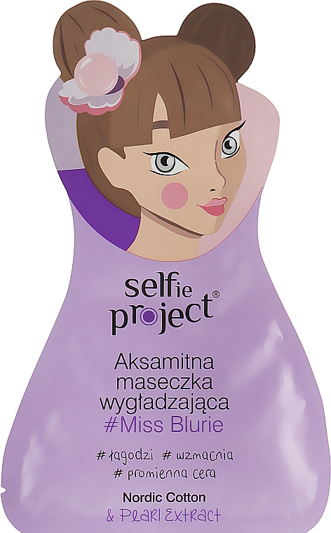 Оксамитова розгладжувальна маска для обличчя - Selfie Project #MissBlurie Face Mask — фото N1