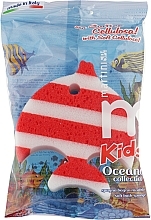 Губка для тіла "Океан", біло-червона риба - Martini SPA Soft Bath Sponge — фото N1