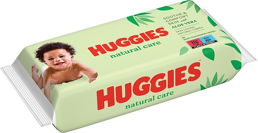 Дитячі вологі серветки Natural Care, 56 шт. - Huggies — фото N2