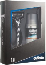 Парфумерія, косметика Набір - Gillette MACH3 (бритва/1шт + змінна касета/1 шт + gel/75ml)