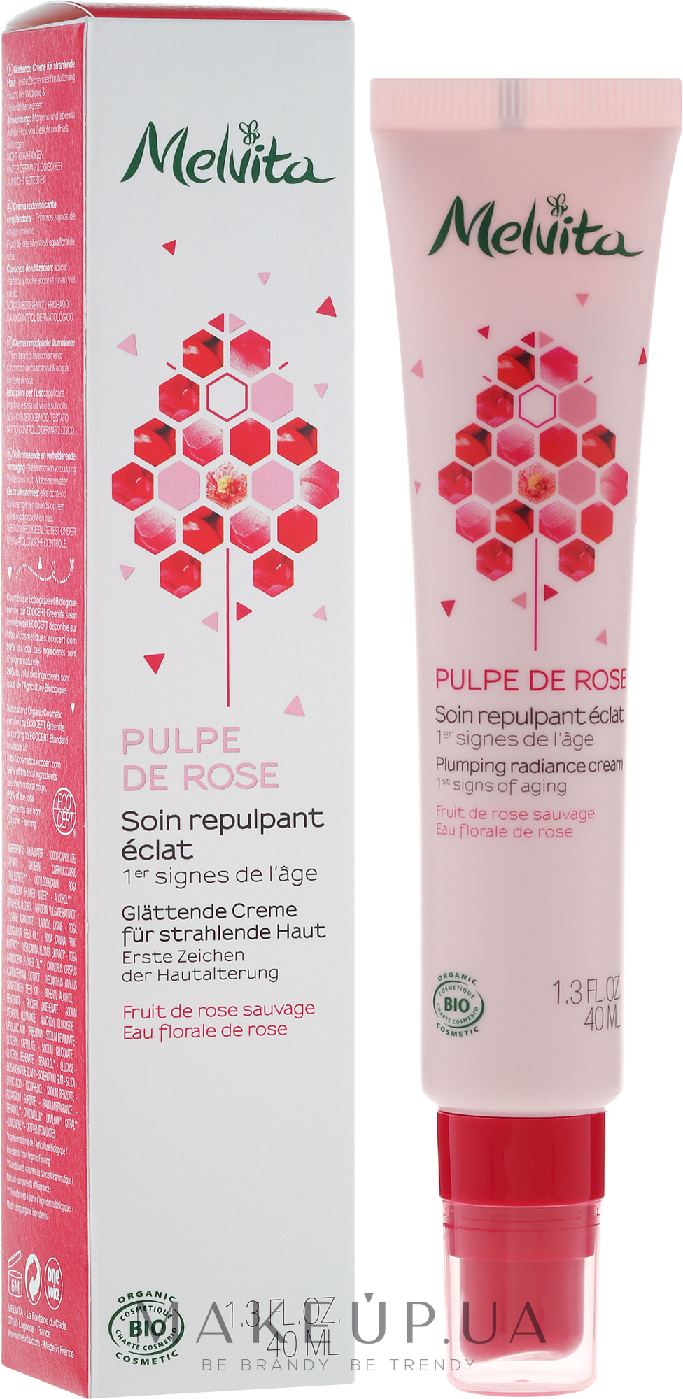 Крем для сияния кожи лица - Melvita Pulpe De Rose Plumping Radiance Cream — фото 40ml