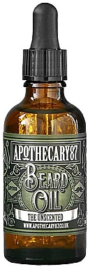 Масло для бороды - Apothecary 87 The Unscented Beard Oil — фото N3