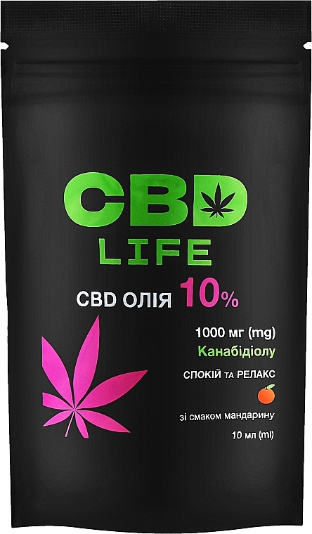 Диетическая добавка CBD масло 10% со вкусом мандарина - CBD Life — фото N1